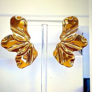 Oversize earrings, gold or black or silver earrings, gift earrings